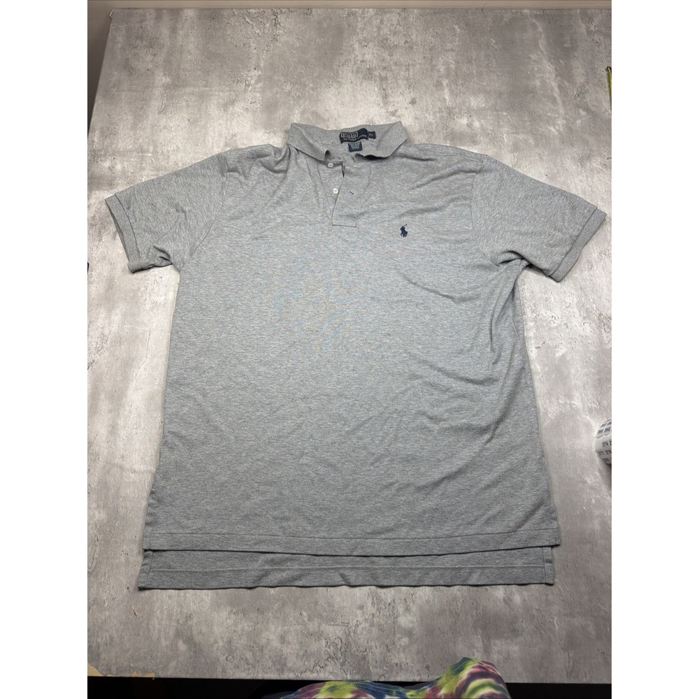 Vintage Polo Ralph Lauren Mens Polo XL Gray Soft Touch Cotton Short Sleeve Shirt
